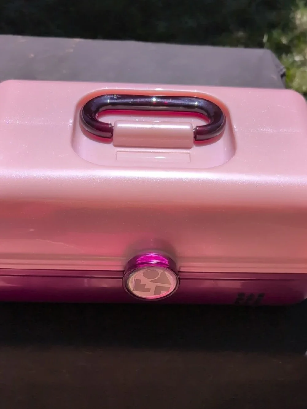 Bright Pink Two-Tone Cosmetic Case